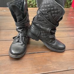 Steve Madden , Women's Leather Biker Boots Bounti Size 7.5