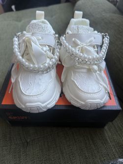 Princess Girls Pearl Chain Bowknot Anti-Slip Shoes