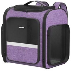 Pawtners Dog Carrier Backpacks Large Cat Backpack with Anti-Scratch Mesh, Foldable Designed Pet Backpack Carrier for Kitten Small Dogs & Large Cats Up