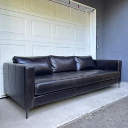 Modern Pottery Barn Top Grain Leather Lounge Sofa •FREE DELIVERY•