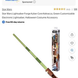 Star Wars Lightsaber Forge Kyber Core Kelnacca, Green Customizable Electronic Lightsaber 