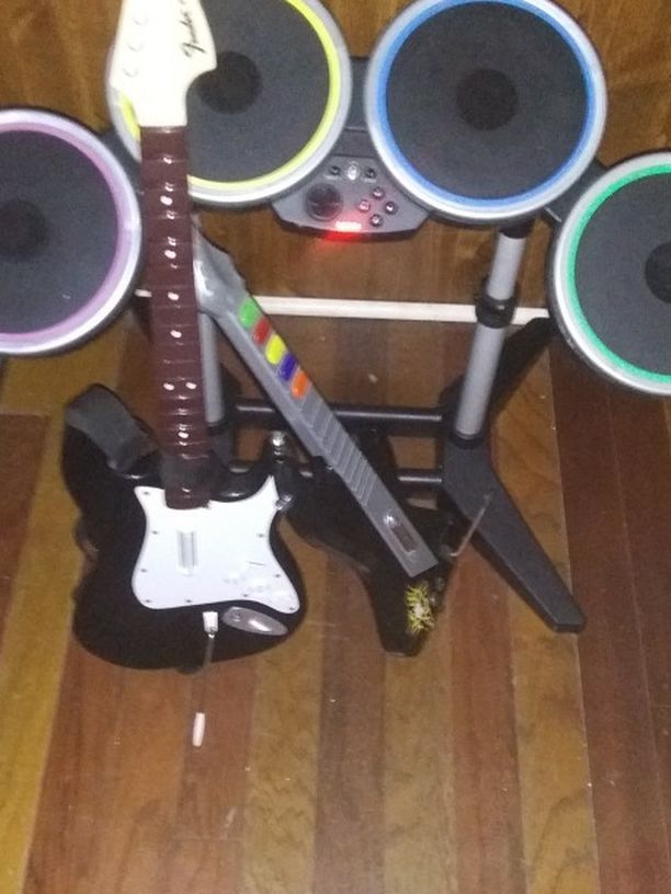 Video Ps Drumset And Guitars. Works