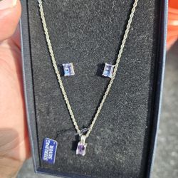 Silver And Real Amethyst Set
