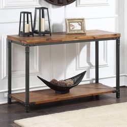 Industrial Wood & Metal Console Table (48”) – Entryway / Sofa Table