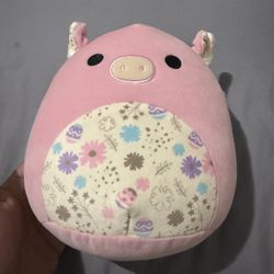 Preowned W/O Tag Original Squishmallows 8" Peter The Pig w/ Floral Belly Easter