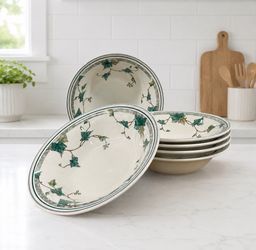 Vintage Noritake Keltcraft Ivy Lane 9180 Soup Cereal Bowls Ireland Set of 6