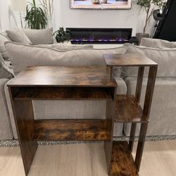 Laptop Notebook Computer Desk in Amber Pine/Black. Brand new assembled condition.