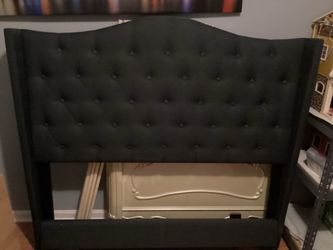 Upholstered Dark gray Full Bed Frame
