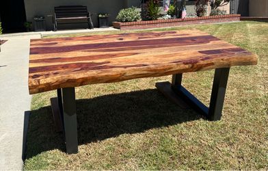 Live Edge Wood Coffee & EndTable with Metal Legs