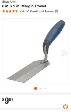 Anvil 6 in. x 2 in. Margin Trowel
