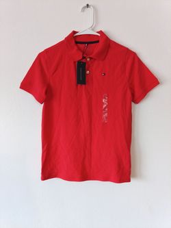 Tommy Hilfiger Kids Red Polo Shirt Sz. L(12-14) New