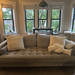 Blue/grey Microfiber Couch For sale