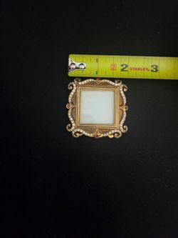 JAY STRONGWATER Small Ornate Gold Rhinestone Mini Photo Frame