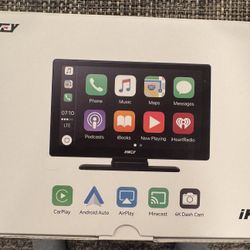 New in Box IIWEY iK5 portable wireless CarPlay and Android Auto screen, which also features a 4K dash cam and Backup Camera 