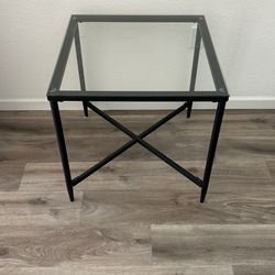 Table Lamp Or Anything Glass Top Metal Legs 2ftX2ft And 2ft Tall In Great Condition 