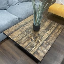 Rustic Handmade Wood Coffee Table – Solid Wood