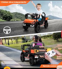 TOBBI 12V Kids Electric Dump Truck Ride-On Car