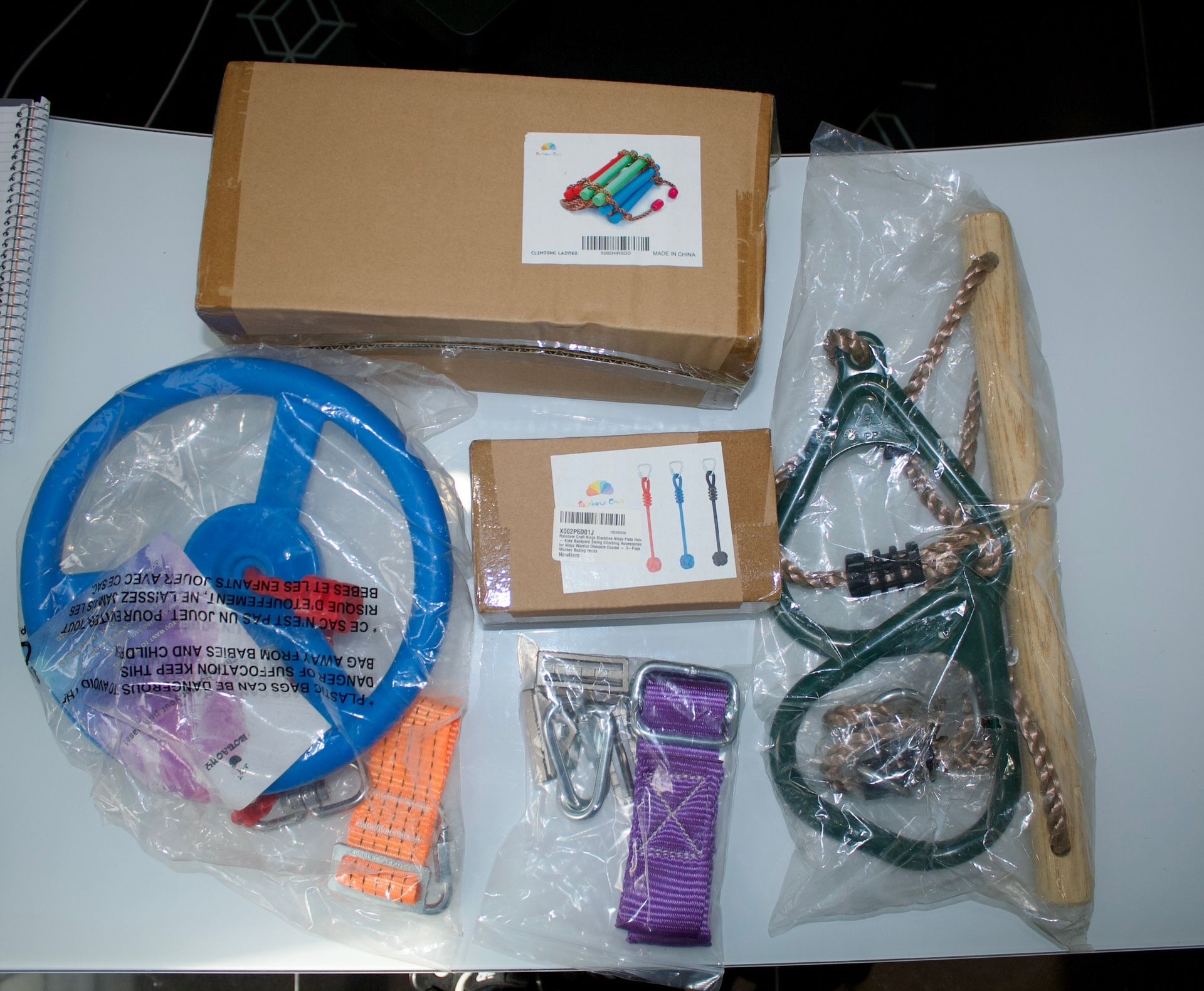 BRAND NEW. Ninja Slackline swingset accessories: tree swing, swingset, Ninja Warrior Slackline