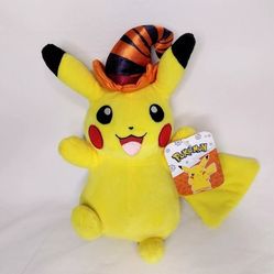 2019 NEW with Tag Jazwares Pokemon Halloween Pikachu W/ Witches Hat 8 Inch Plush