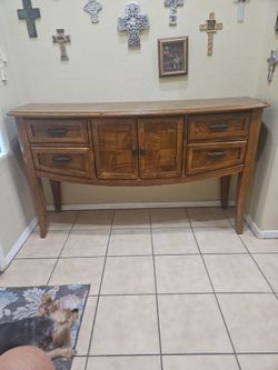 Warm wood sideboard or buffet