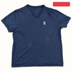Psycho Bunny Navy V-Neck T-Shirt Small Logo