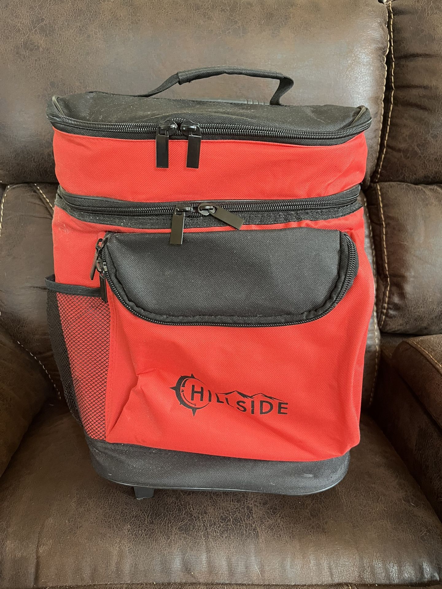 Near new – rolling backpack cooler 18 inches high