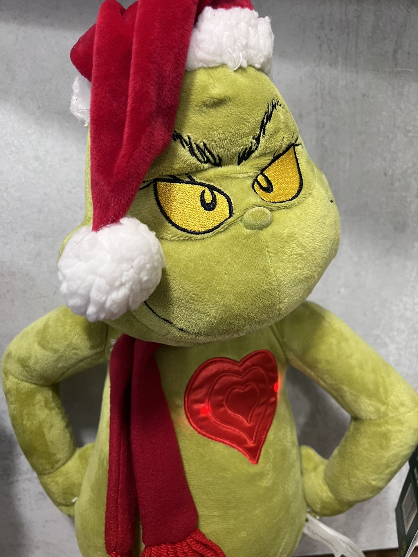 Grinch Holiday Greeter 23” Standing Light Up Heart Christmas Decor Dr. Seuss NEW