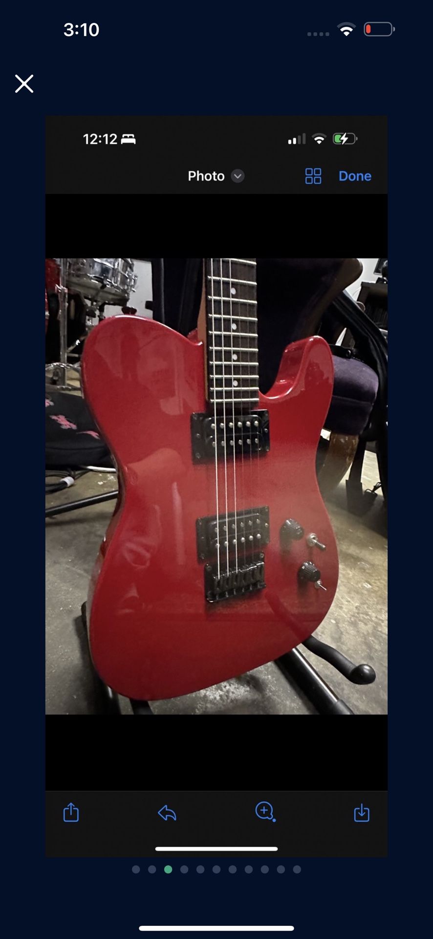 MIJ RED FENDER BOXER GUITAR