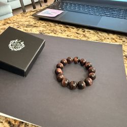 Large Natural Stone Bracelet Red Tigers Eye