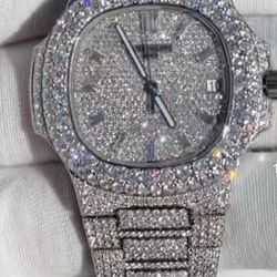 Iced out Patek moissanite watch!