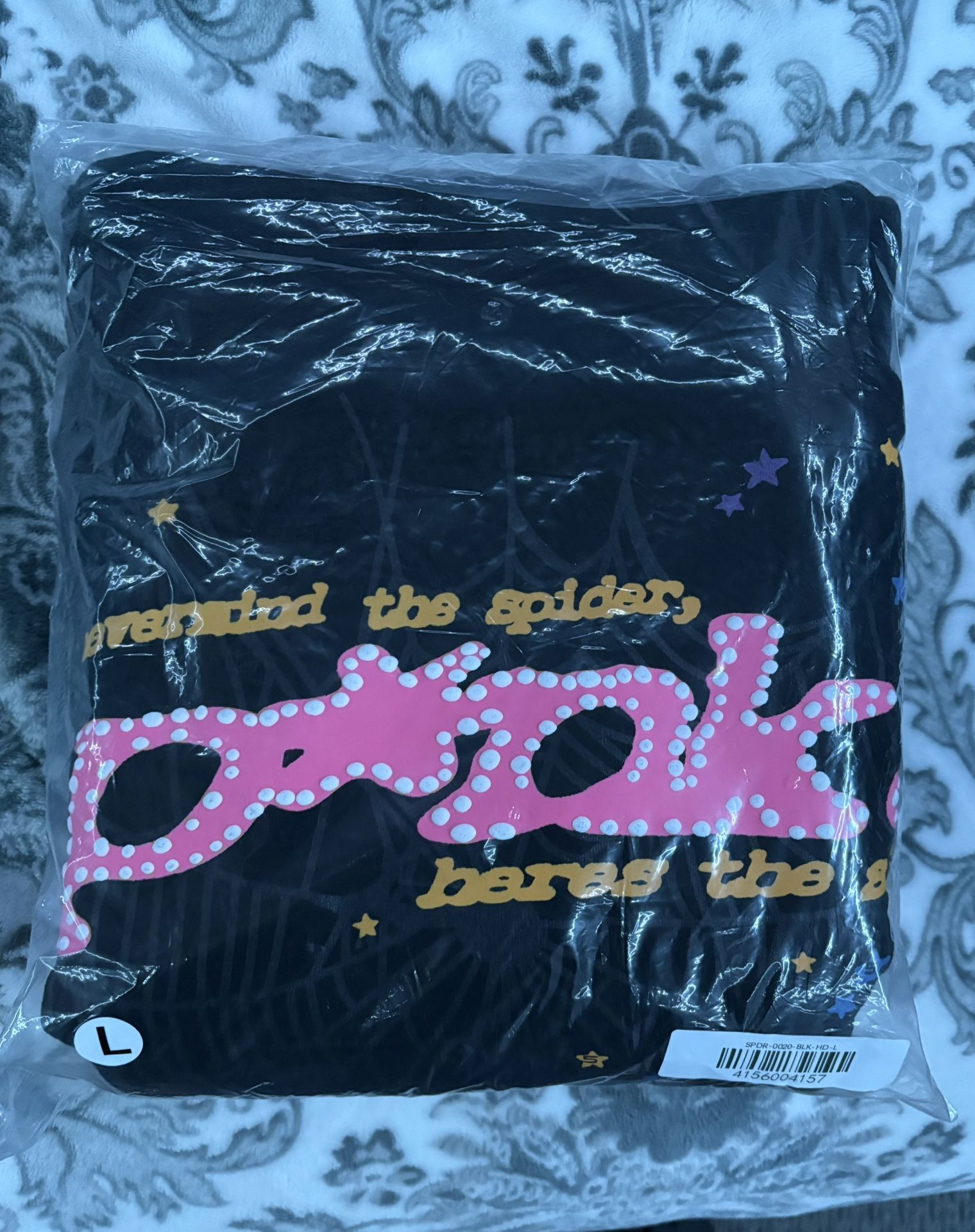 Sp5der “P*NK!” Hoodie - Black - Size L