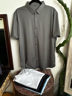 Men's Short Sleeve Button-Down Shirt XXL