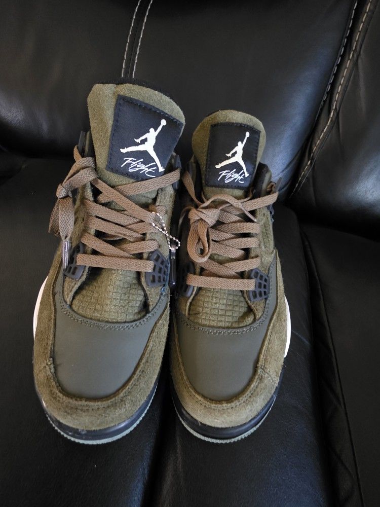 Size 8.5 Men Jordan 4 SE Retro Low Craft - Olive