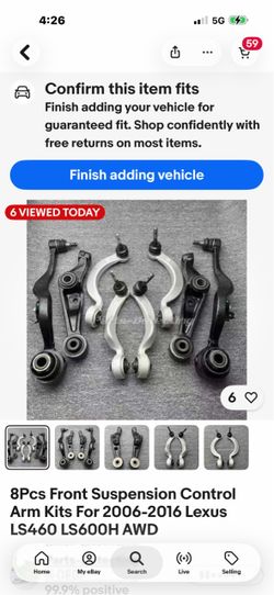 Front upper and lower control line for a Lexus
