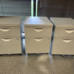 Filing Cabinets, 2 Drawers, Light Gray