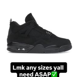 Black Cat Jordan 4 Sz 11.5M