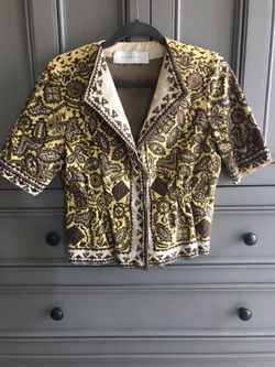 Elie Tahari Medium brown & yellow bolero/cardigan