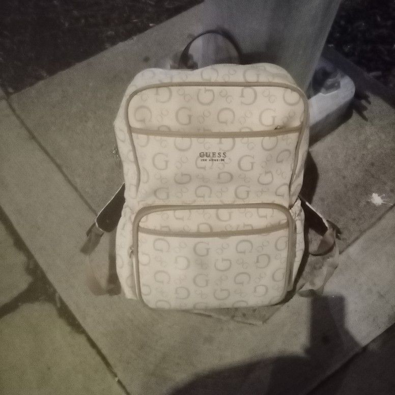 Guess Jeans All  Leather Bag Back Pack 
