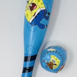 Rawlings Spongebob Squarepants Soft Tee Ball And Matching Bat