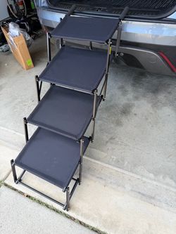 Foldable 4-Step Pet Stairs for Vehicle – Portable Dog Ramp