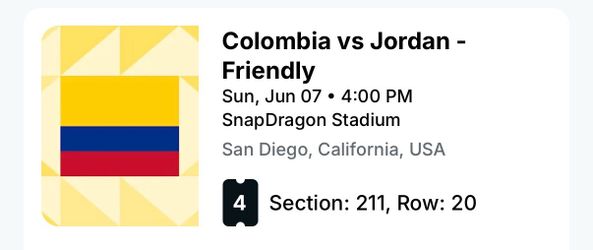Colombia vs Jordan 6.7.26