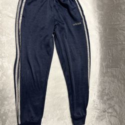 Boys Adidas blue white jogger sweatpants size medium