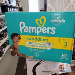 Pampers Swaddlers Diapers, Size 3, 132 Count