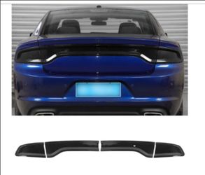 Charger Tail Light Lamp Covers, Smoked Rear Light Guards Compatible with 2015-2024 Dodge Charger Exterior Accessories, ABS Smoke Black