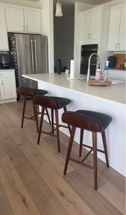 Article Sede Leather Counter Stool - Walnut And Black (3)