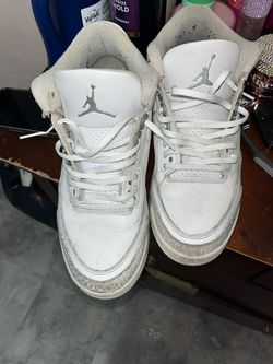 Air Jordan 3 White Mid-Top Sneakers