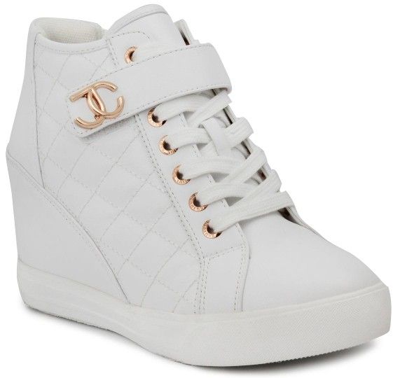 9.5Juicy Couture Womens Wedge Sneakers High Top Womens Sneakers with Wedge, Wedgies
