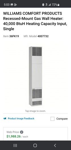 Recessed-Mount Gas Wall Heater