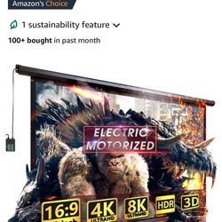 100 Inch Motorized Projector Screen With Remote Control 
