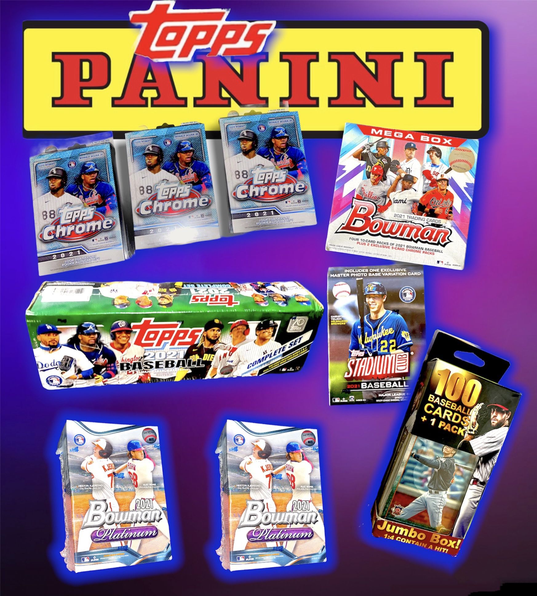Topps & Panini Lot Baseball Cards New Factory Sealed! RESELLERS DREAM!